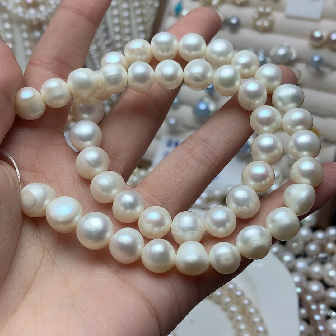 淡水珍珠10-11未镶嵌a67元宝打结