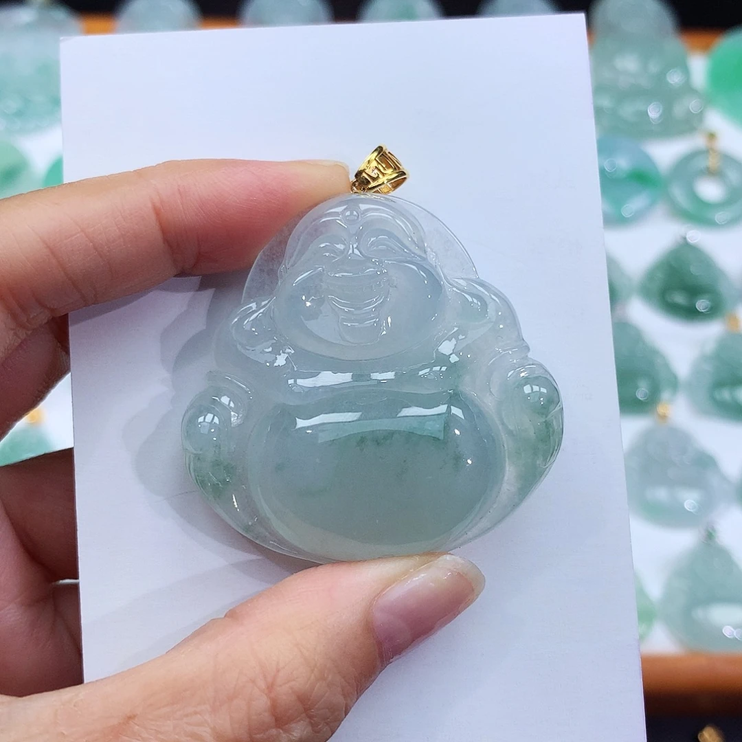 颈饰18K金镶嵌翡翠翡翠吊坠