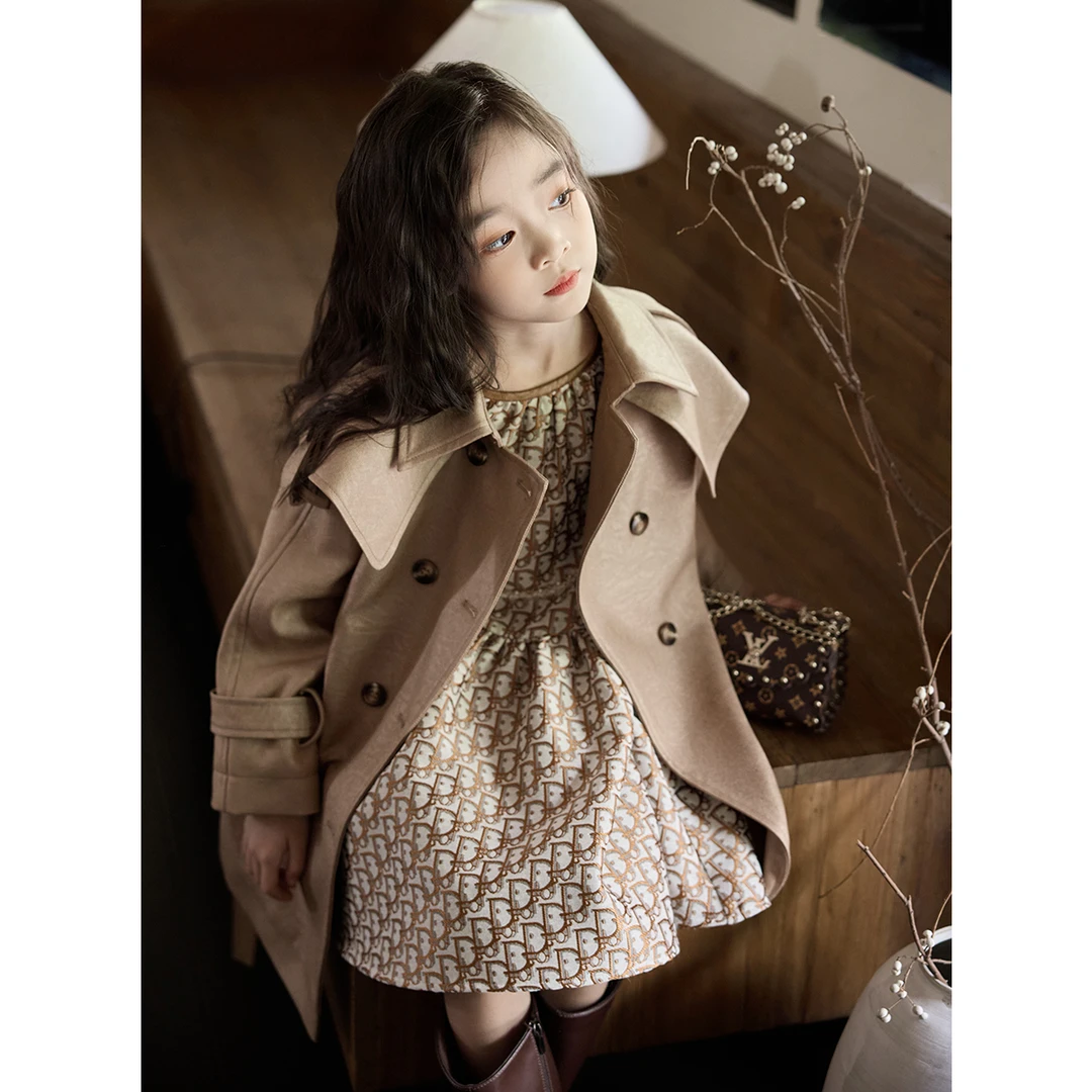 童一密度{暮光曲调}女童秋季外套新款洋气连衣裙A381