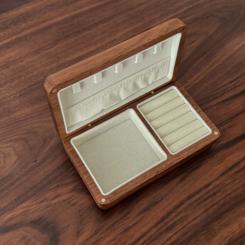 致典北美黑胡桃木家用中式木制首饰盒高档多功能收纳盒创意摆件