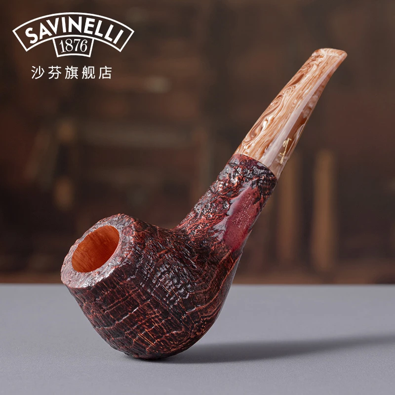 沙芬限量纯手工石楠木烟斗P110S签字级喷砂面男士烟斗高档礼盒装