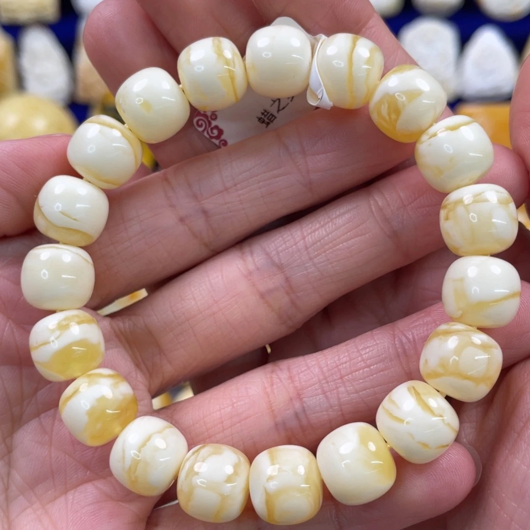 蜜蜡裸石未镶嵌琥珀蜜蜡手串卡11mm