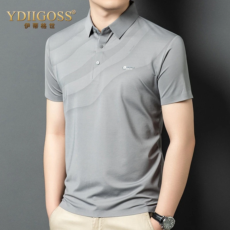 YDIIGOSS男士运动POLO衫翻领上衣夏季新薄款商务休闲半袖跑步