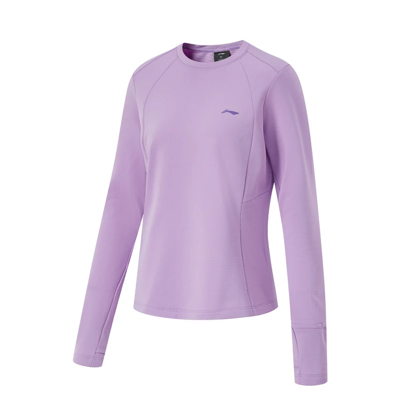 李宁女子跑步系列圆领运动套头卫衣简约时尚清新ATLU226