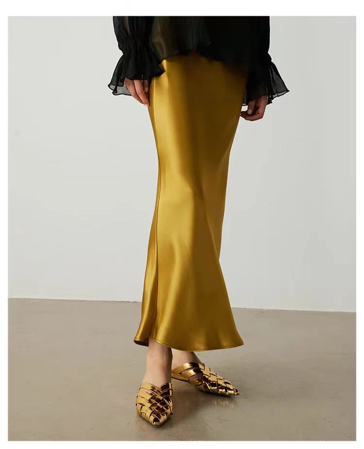 时尚女款醋酸大a鱼尾裙