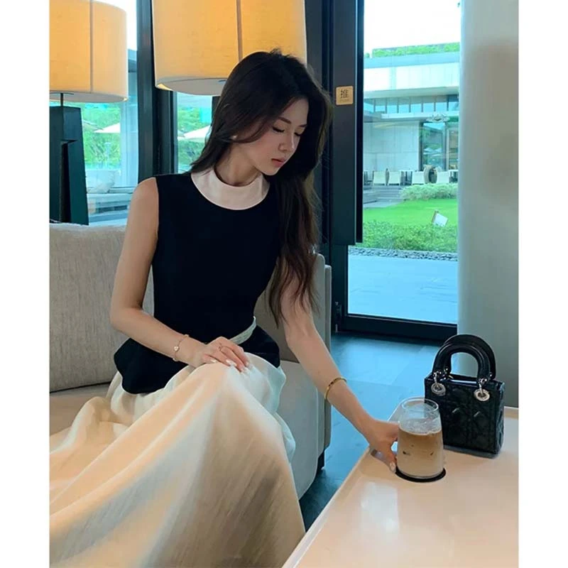 【浅浅专属】【两件套】【有里布】【送腰带】无袖上衣搭配半身裙D2333