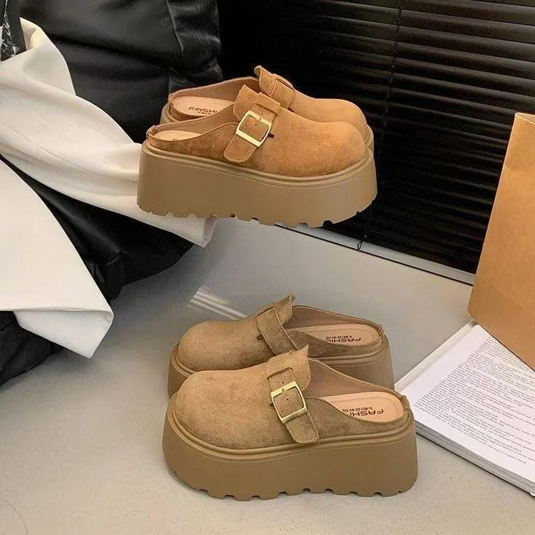 韩版时尚厚底休闲勃肯拖鞋9086-1
