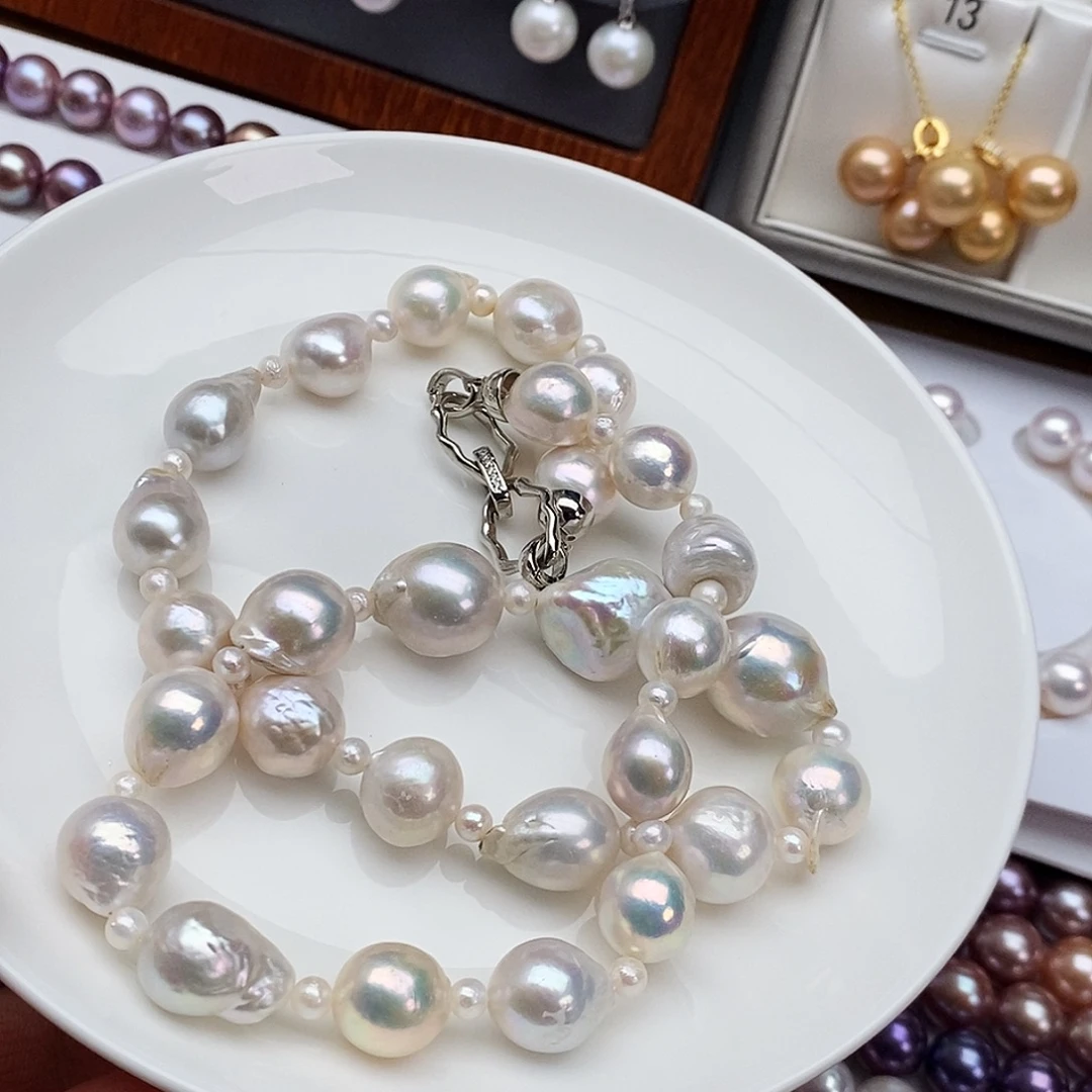 淡水珍珠颈饰银S925镶嵌