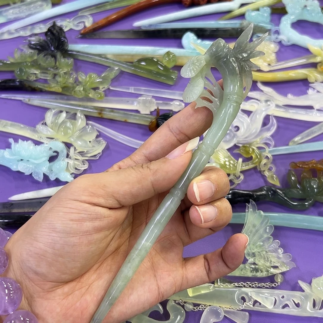 未镶嵌蛇纹石玉竹子