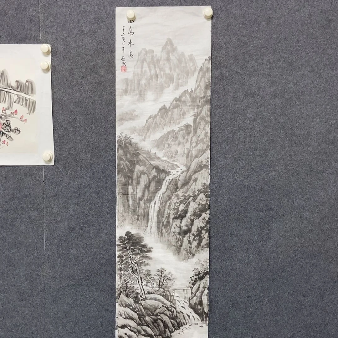 国画四尺对开水墨一幅