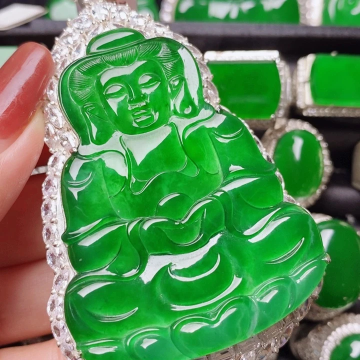 翡翠未镶嵌颈饰天然翡翠正品