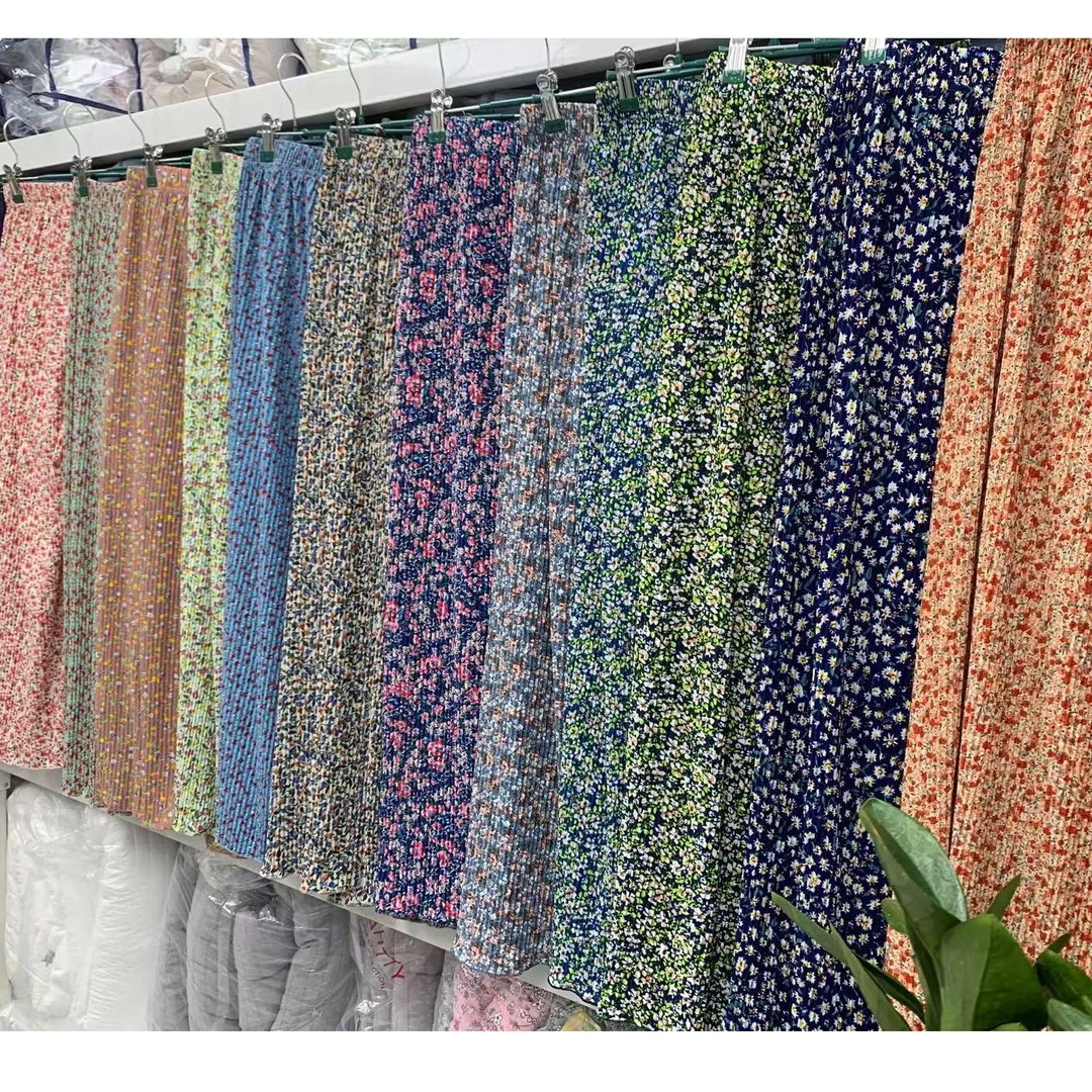 韩国凉感阔腿8分裤 家居服