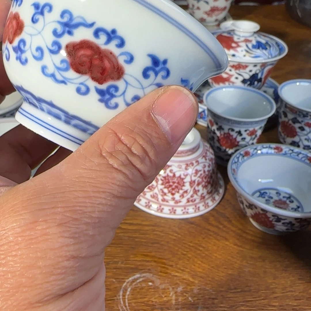 景德镇原矿釉里红茶具