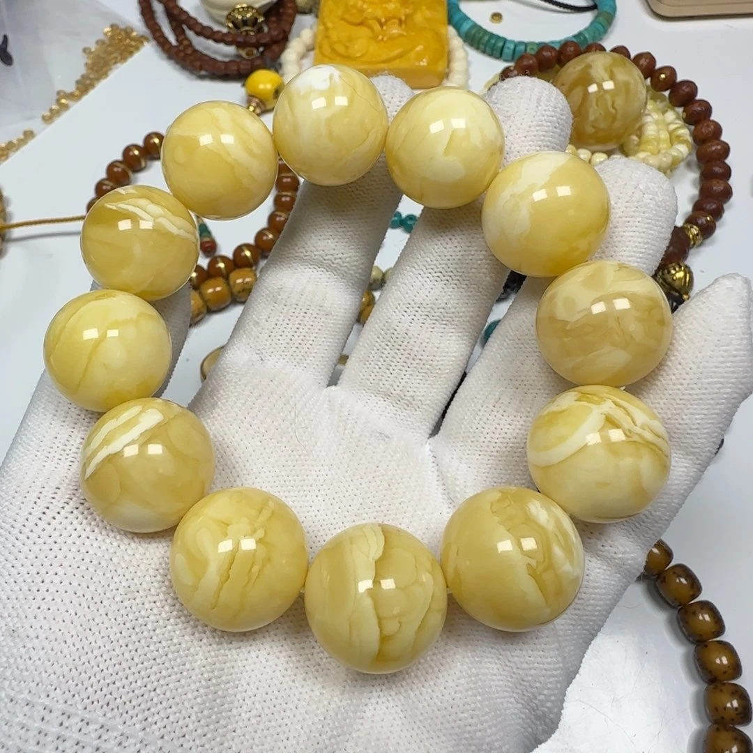 琥珀未镶嵌手链手串一条