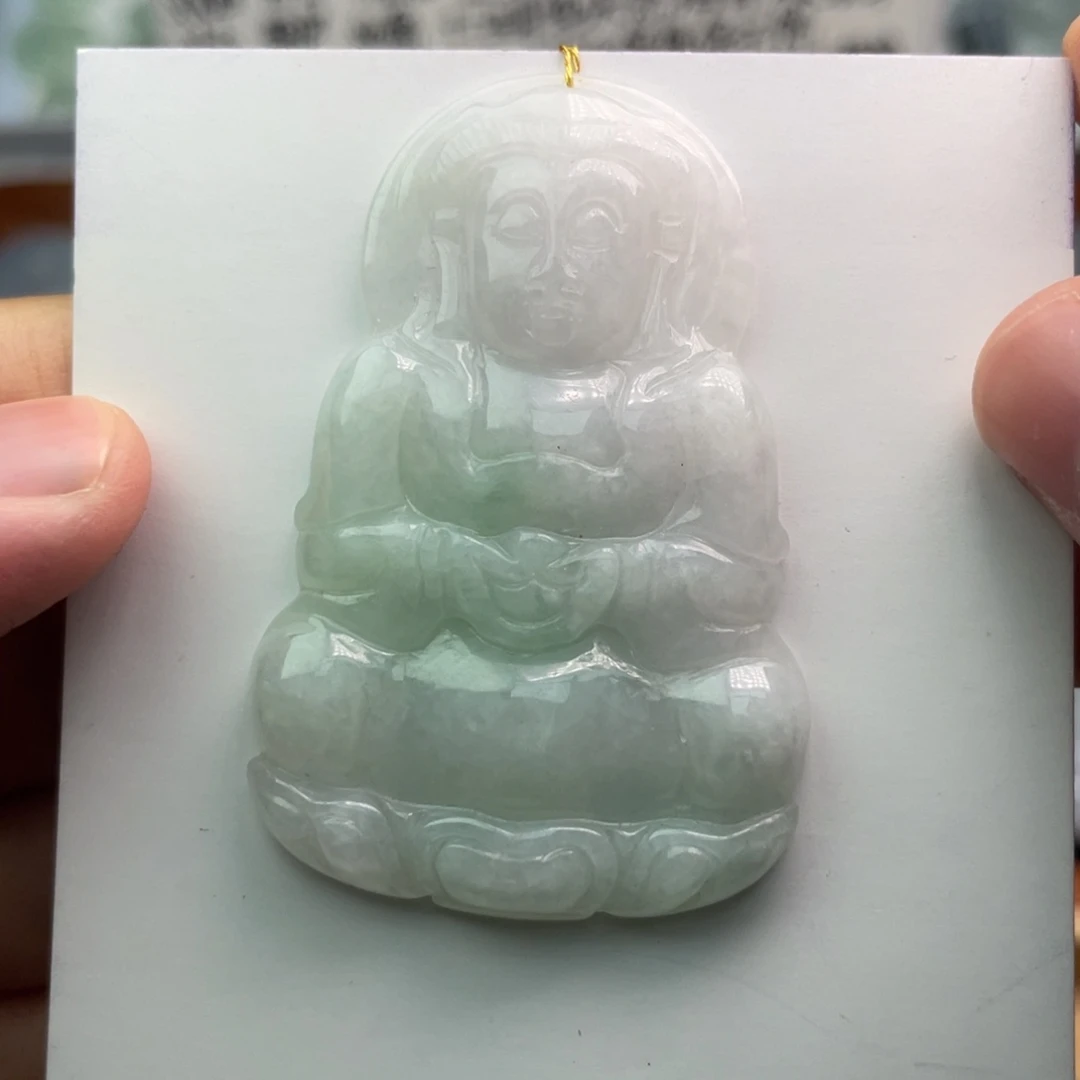 翡翠未镶嵌颈饰观音