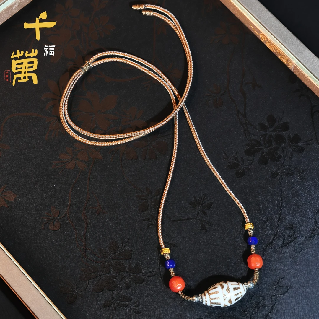 非金属布艺吊坠 【千万福】邦迪克丰字水波纹编织项链-A0660003