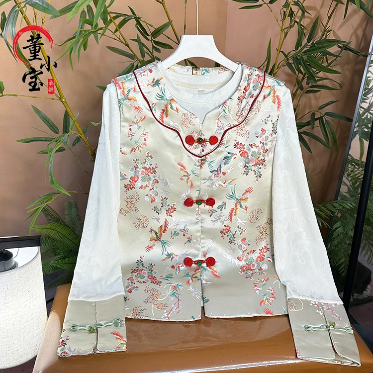 （百鸟朝凤）新中式外搭小坎肩时尚复古提花中国风马甲2025早春新款