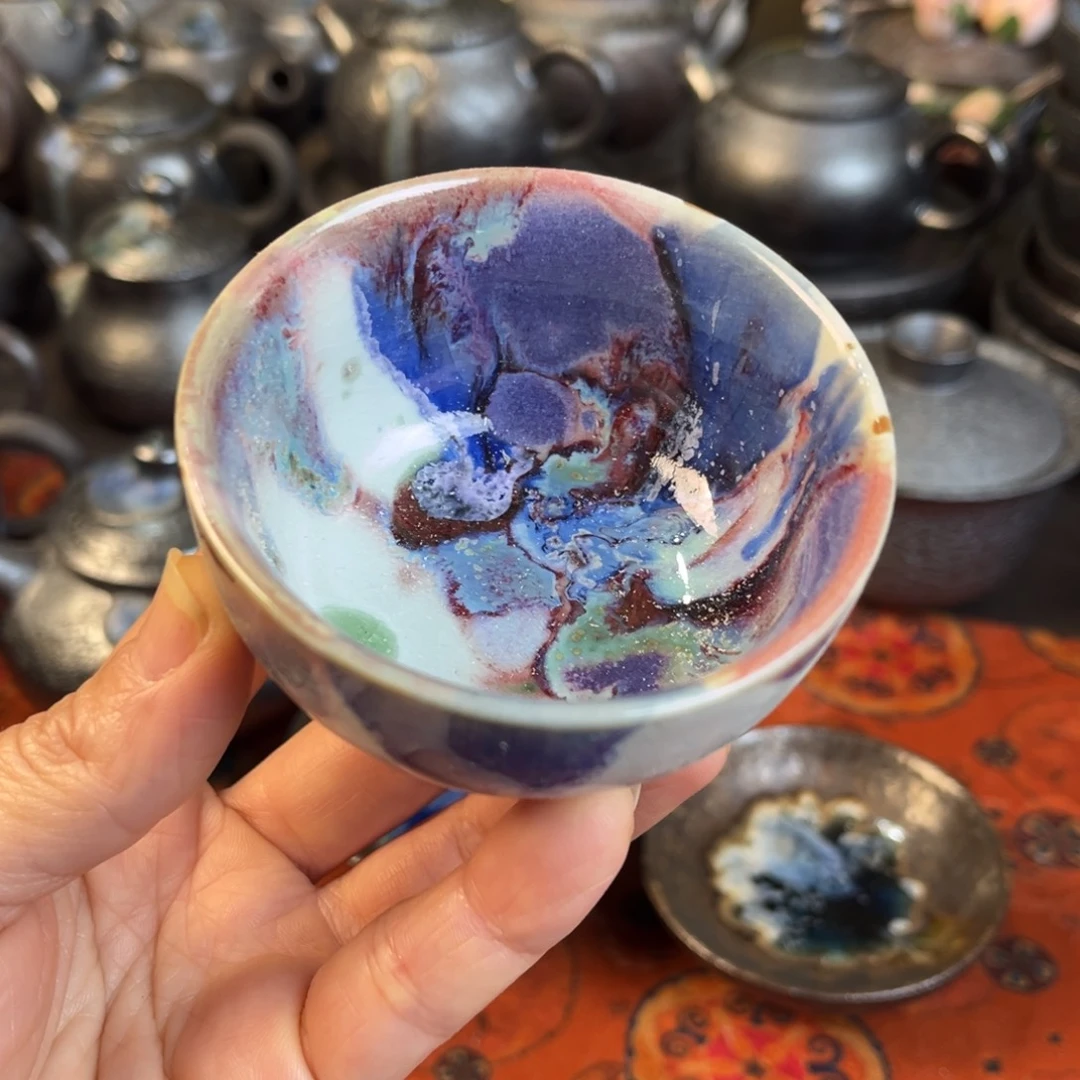 柴烧茶器主人杯杯柴烧