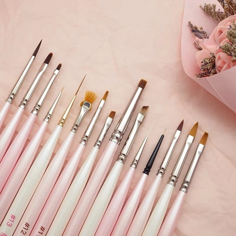 美甲笔刷-万能光疗笔粉色白色混美甲彩绘渐变美甲工具（清仓福利）