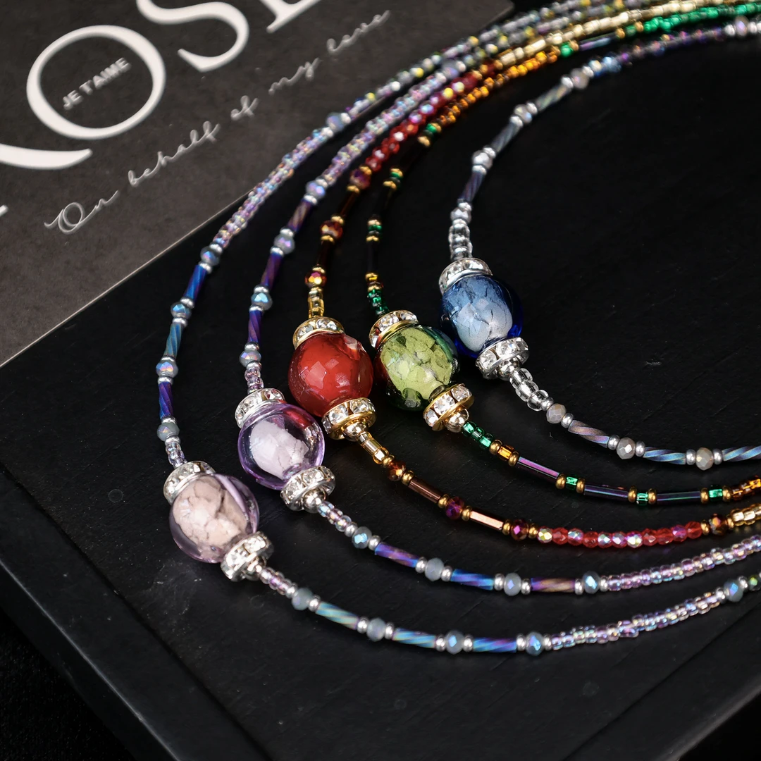 合金项链 LZ3770台湾老师香灰琉璃单颗珠御幸灌银珠琉璃项链