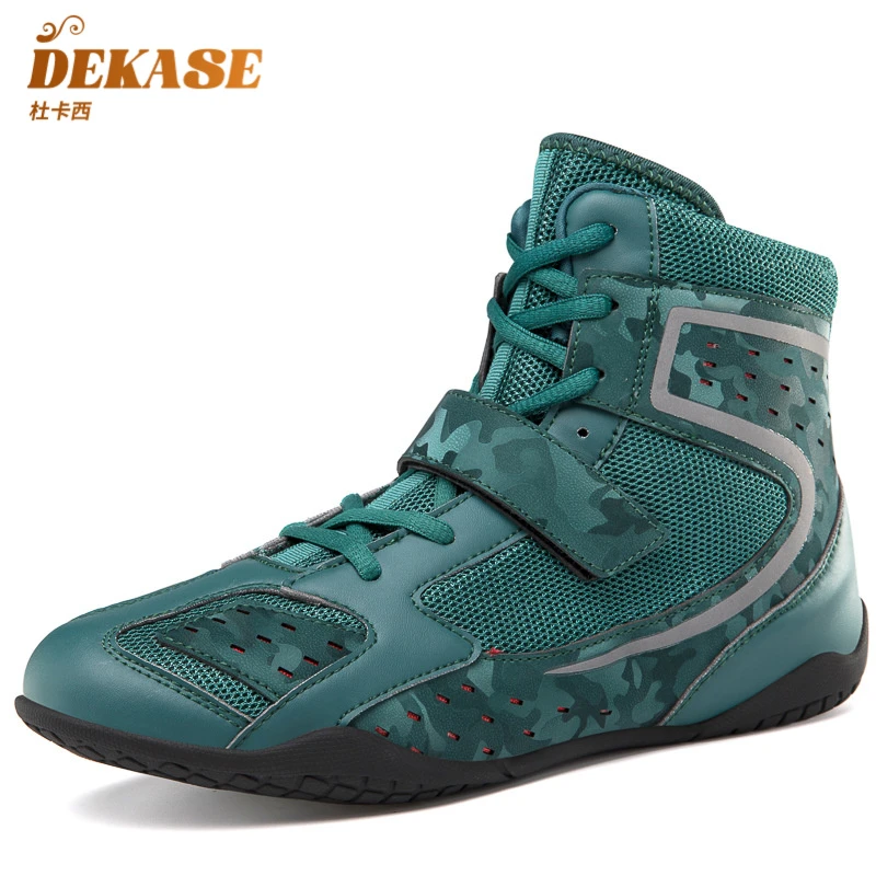 Dekase 拳击鞋高帮长靴男女散打鞋搏击鞋格斗鞋训练比赛鞋摔跤鞋