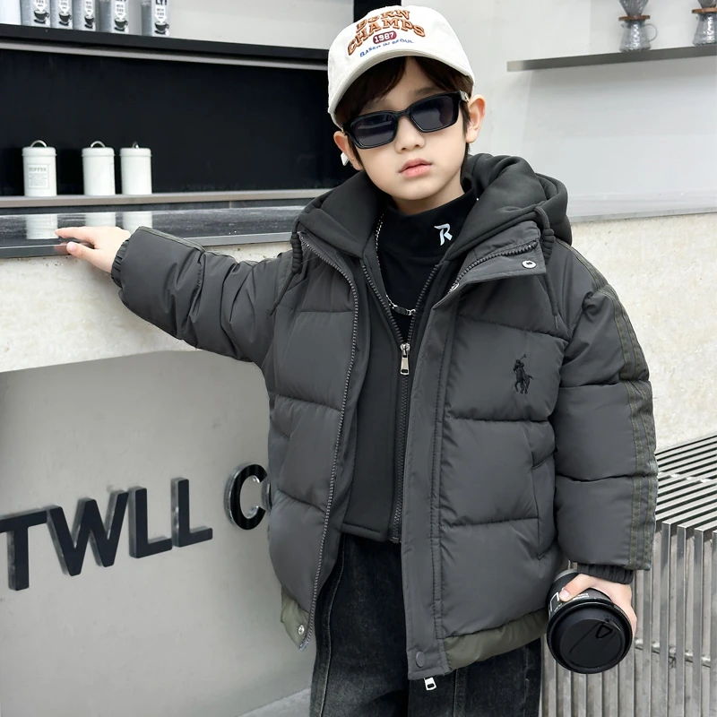 男童冬季加厚棉衣假两件