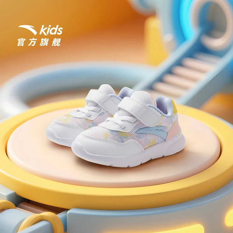 安踏儿童女婴童跑鞋2025新款网面舒适防滑耐磨女宝宝学步鞋运动鞋