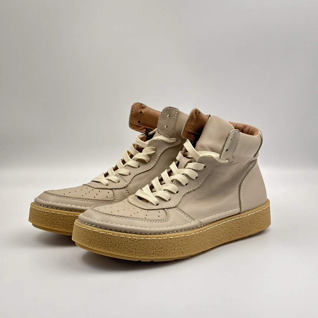 欧美圆头复古舒适马丁短靴子男真皮潮流厚底机车靴加绒