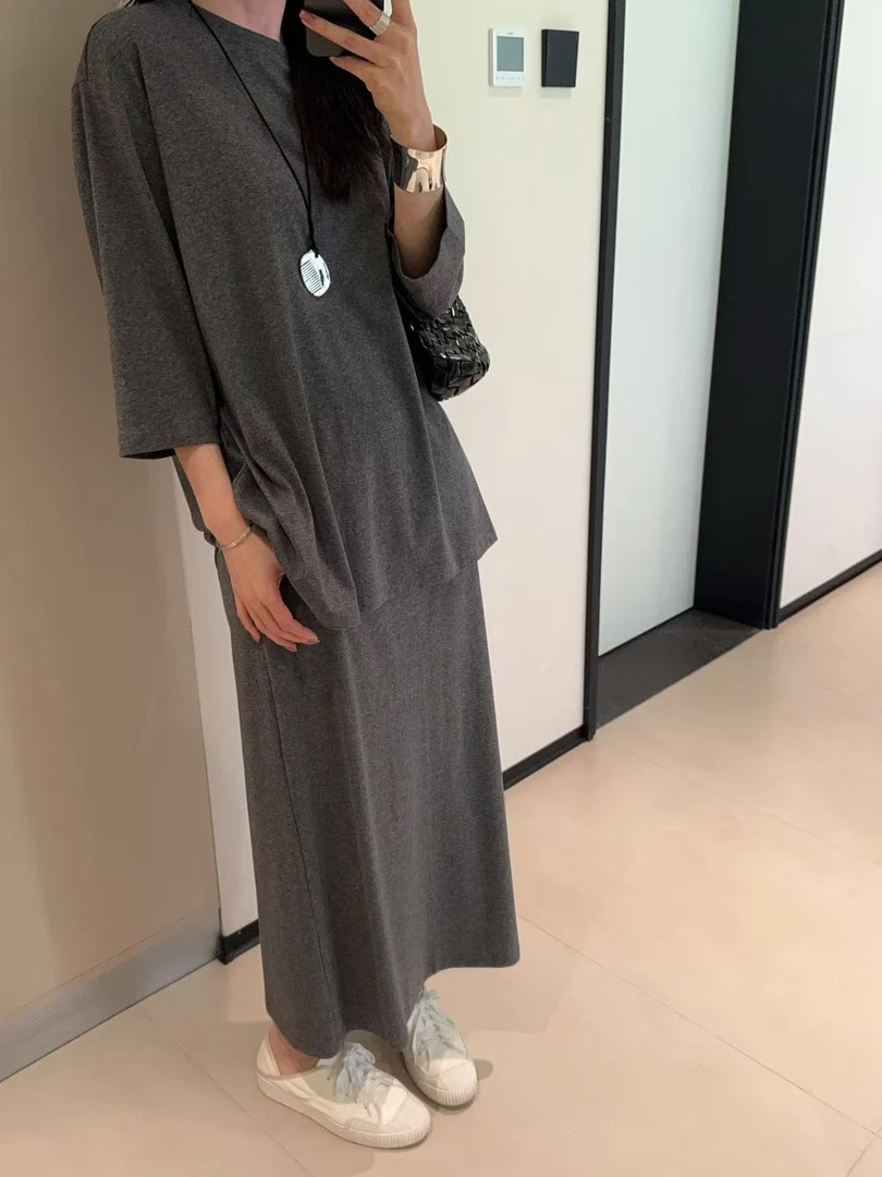 ［IAMMEIYA］-大骨架穿搭 琥珀 夏季高级感天丝套装73328