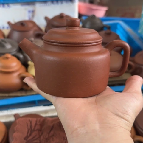 紫砂茶壶红降坡泥300cc