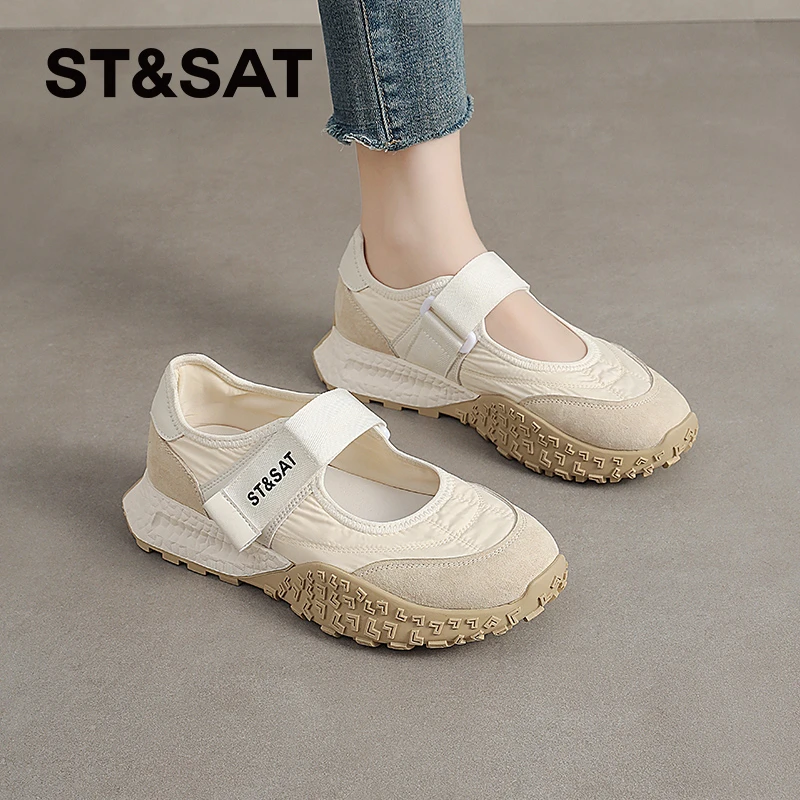 星期六德训鞋女2025夏季新款玛丽珍鞋凉鞋透气单鞋厚底运动休闲鞋