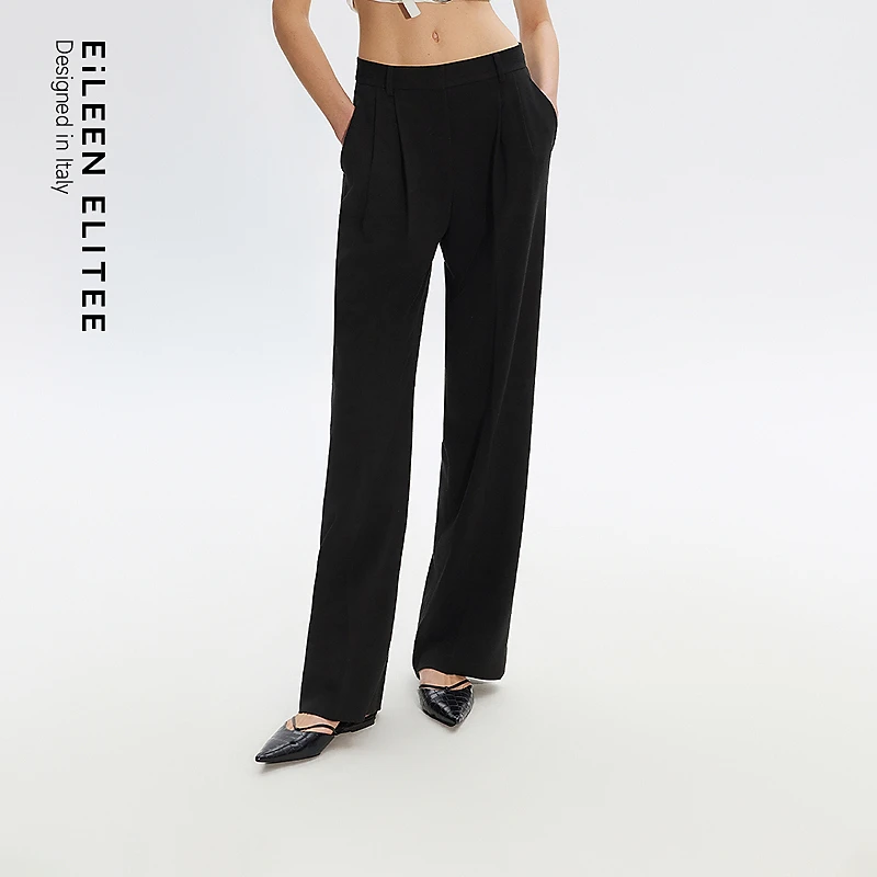 达人朗姿欧洲EiLEEN ELITEE高腰直筒西装裤2025年夏季新款