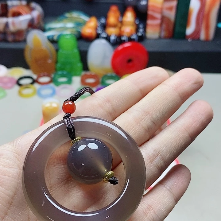 未镶嵌吊坠(不含链)玛瑙/玉髓紫**风