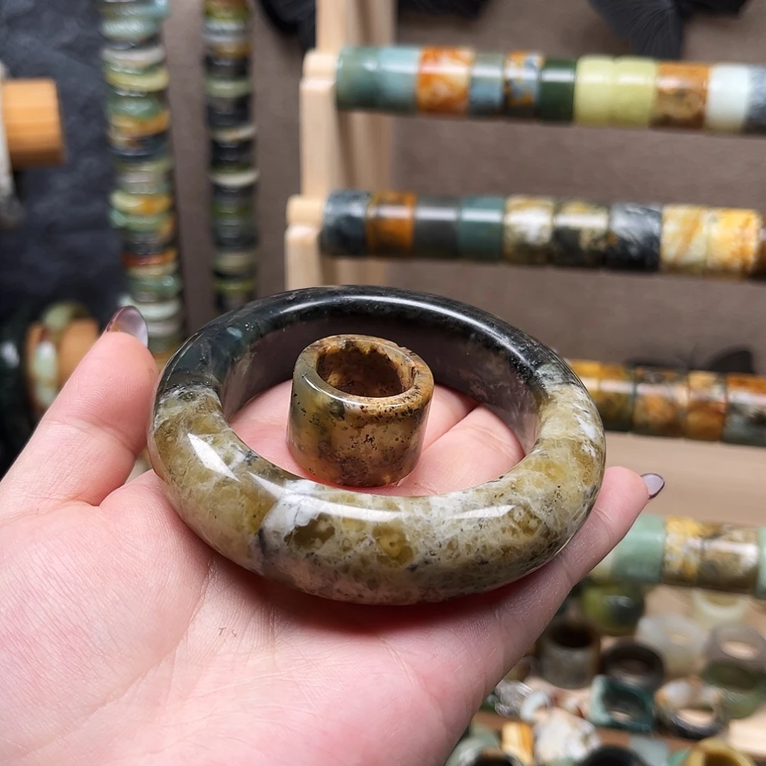 蛇纹石玉未镶嵌戒指58镯子➕18.2戒圈