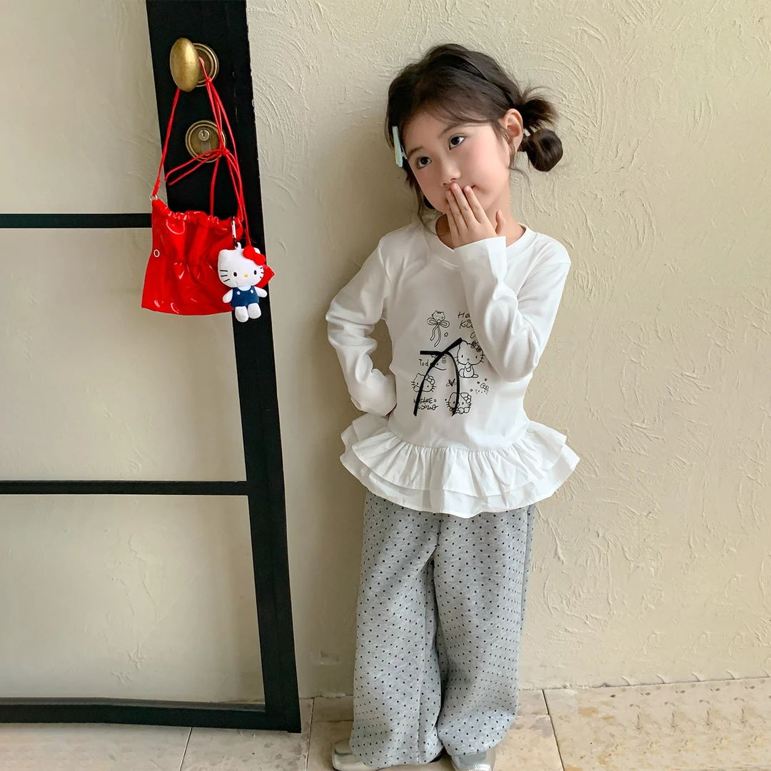 女童打底衫2025新款洋气女孩宝宝秋季长袖T恤儿童秋装娃娃衫上衣t