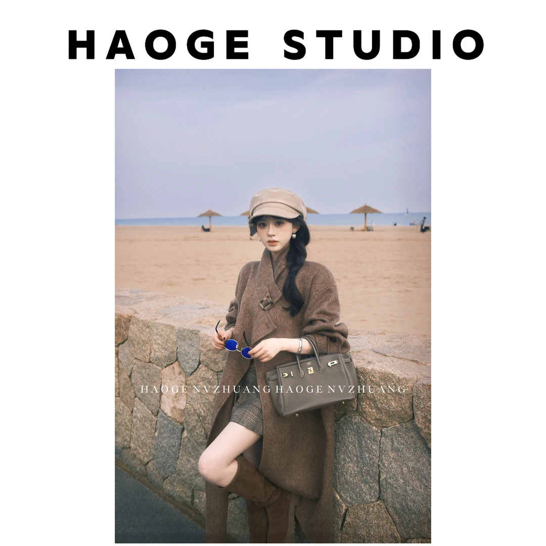 浩哥严选●日落巴萨HGQ5DY4240A羊绒混纺大衣预简版气质秋冬保暖款