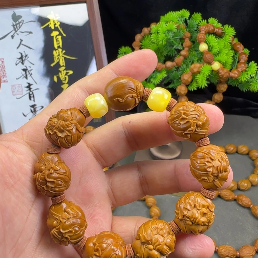 橄榄核手串/手链.7荷叶财神