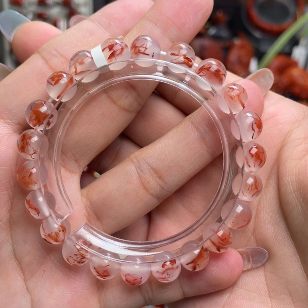 【闪购商品】未镶嵌8.5m荔枝冻水草纹飘花手串南红玛瑙
