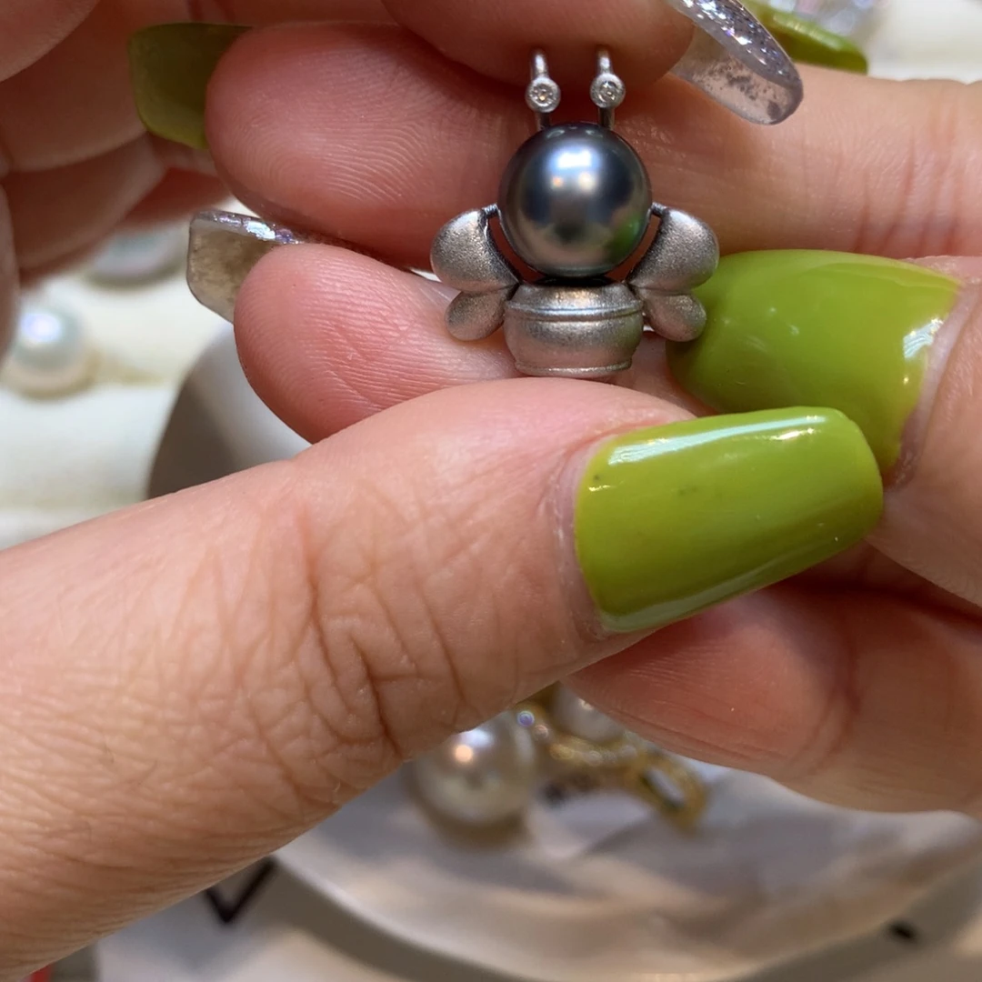 海水珍珠银S925镶嵌颈饰