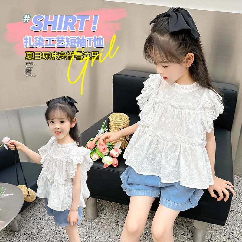 洋气春秋衣服宝宝女童时髦套装中夏装小童短袖儿童公主风两件套