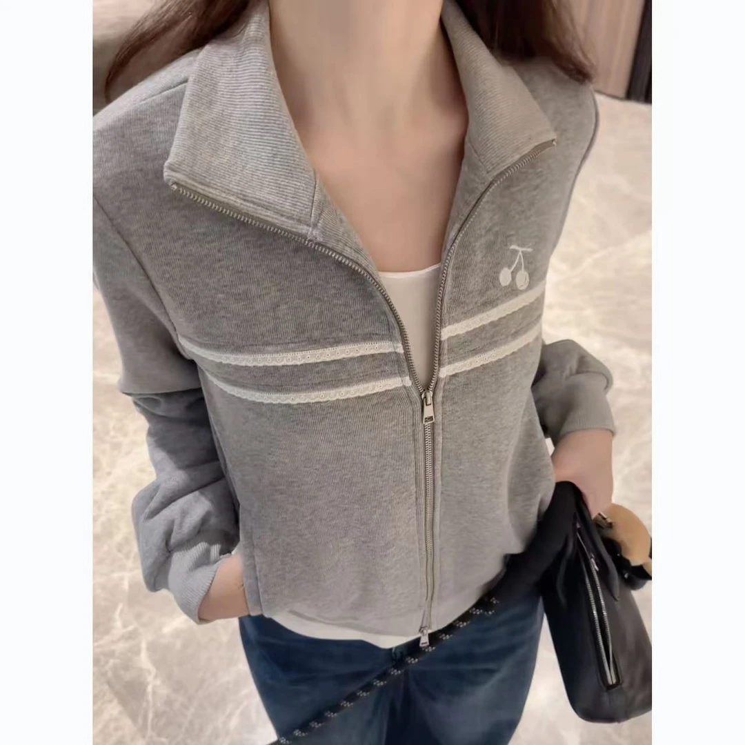 【痘痘私服】|【知识分子】樱桃刺绣卫衣外套