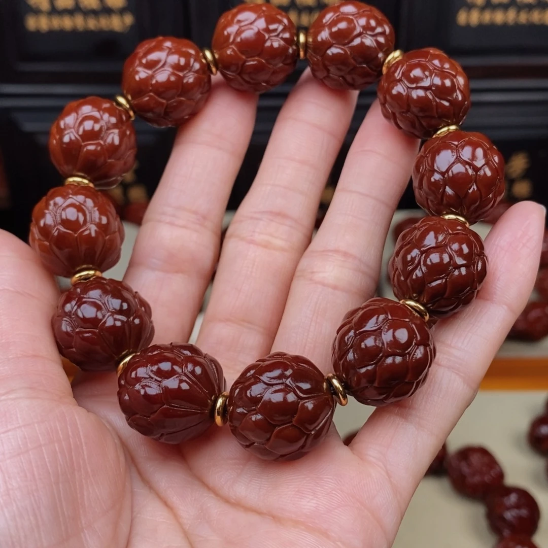 楠***事橄榄核吊坠莲花莲花