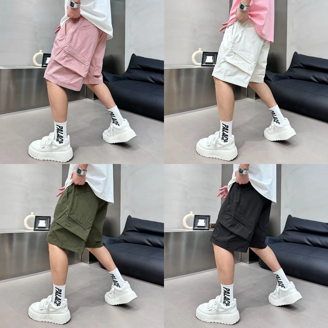 简约纯色休闲百搭美式潮流立体裁剪舒适透气夏季男士宽松短裤