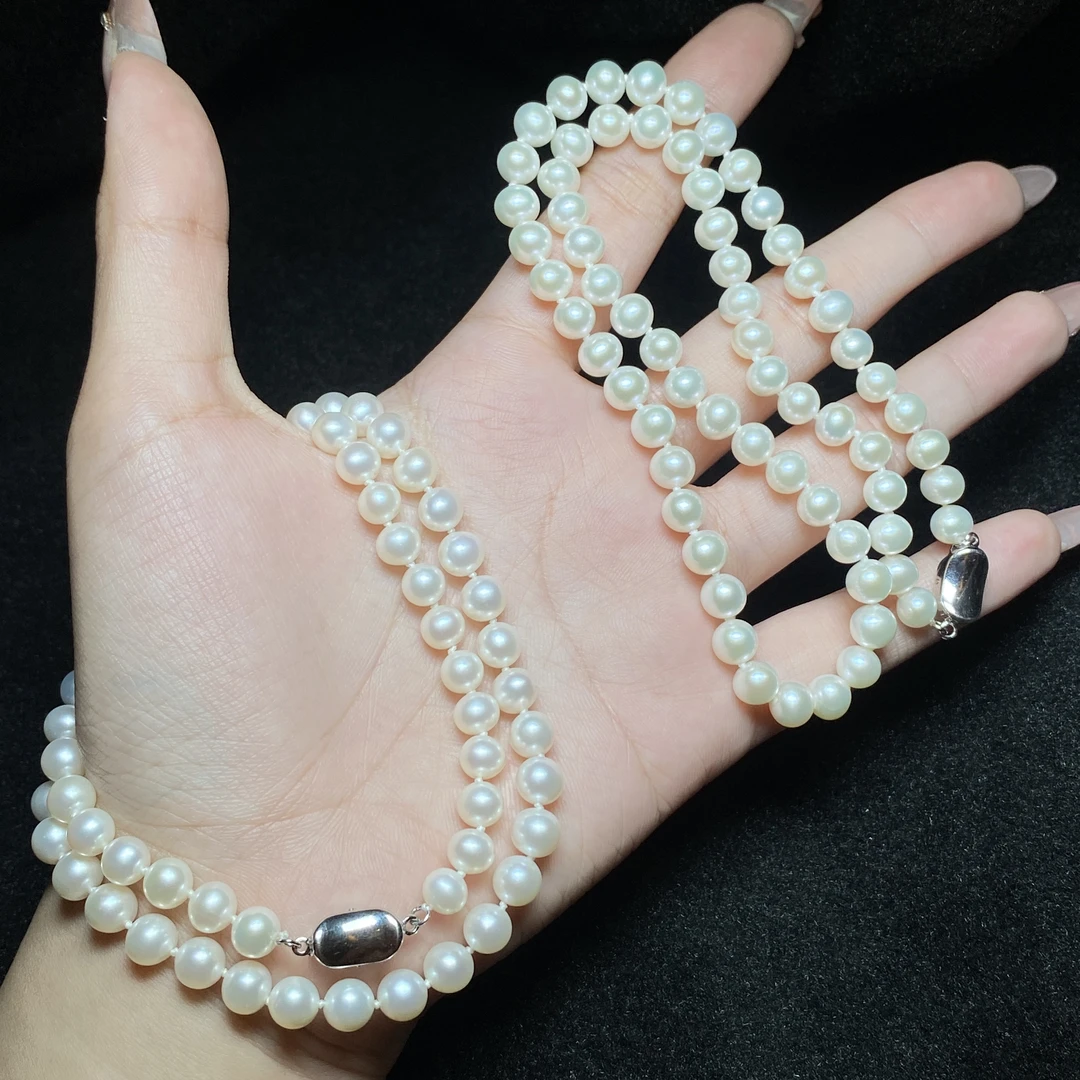 【小北珠宝】淡水珍珠项链约6mm+【多样性发一件】26-AH74X464
