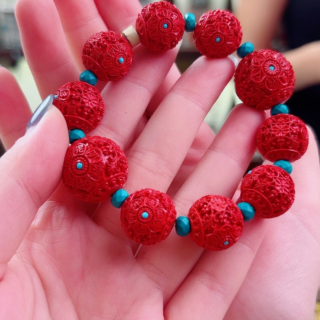 雅***丫天然辰砂原创国风手链