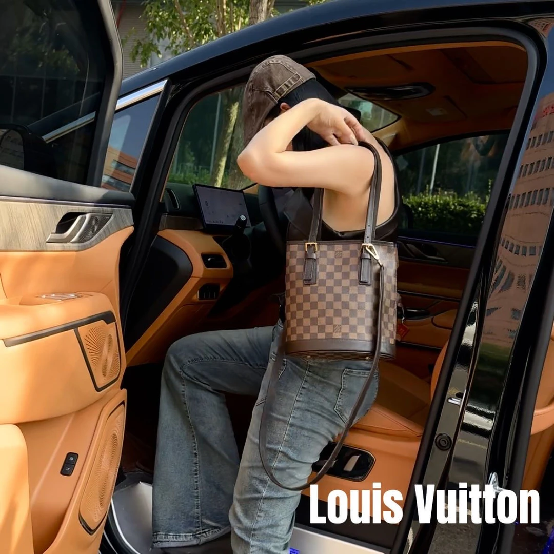 修复品8614442/LouisVuitton/路易威登小号棋盘格水桶包