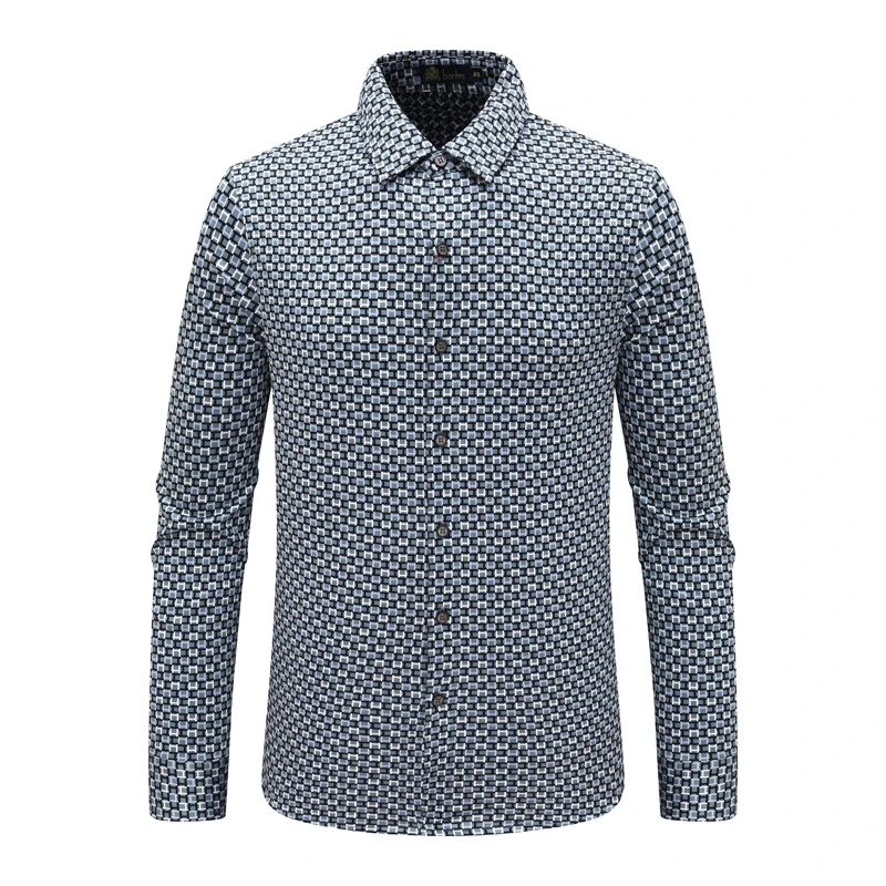 AB1379邦纳男春秋长袖衬衫 棉休闲商务上衣 灰色 时尚都市