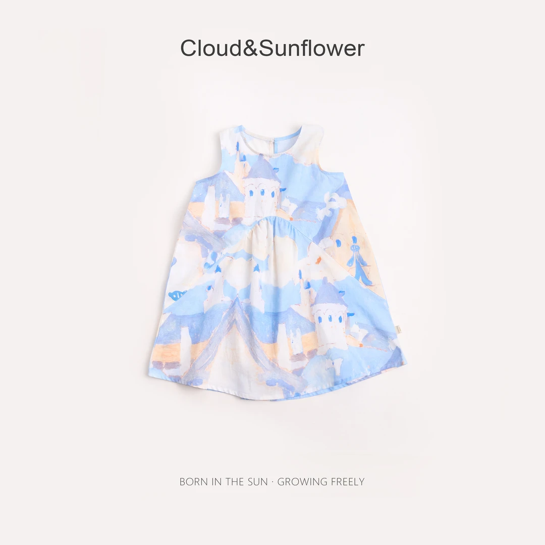 【云朵小葵】女童夏季城堡油画休闲连衣裙1114152