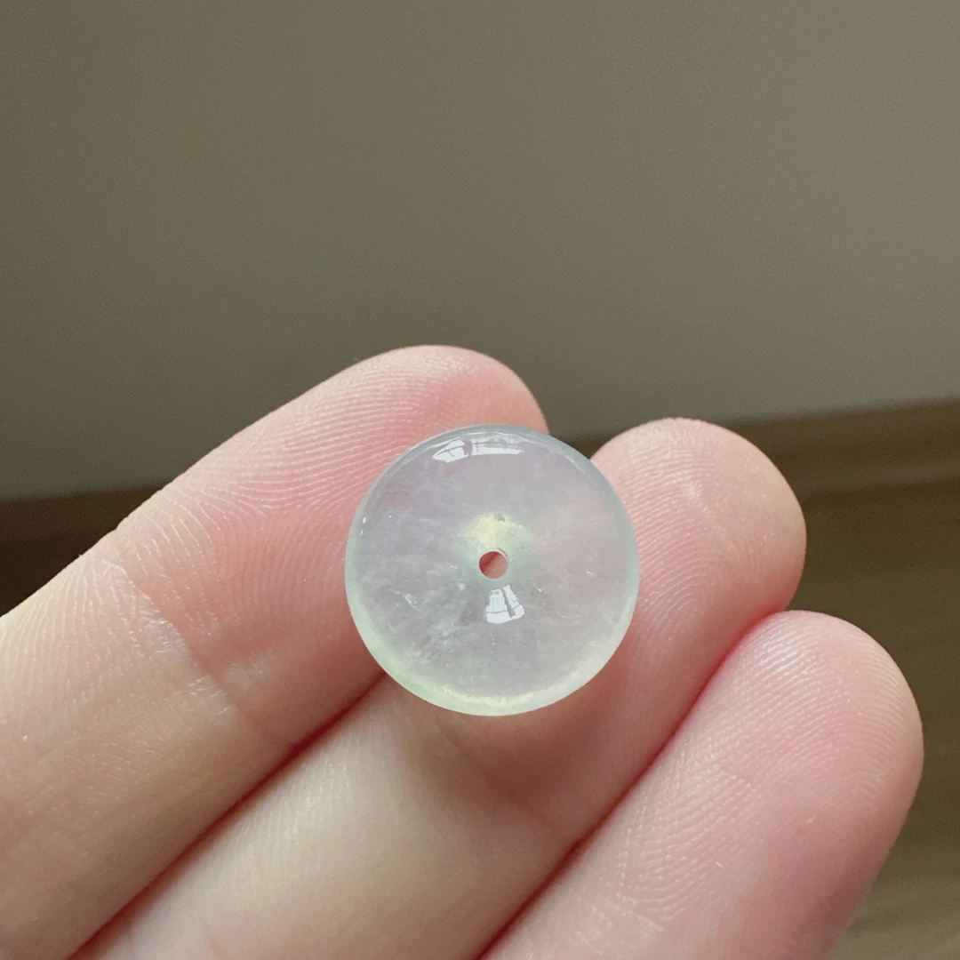 天然缅甸翡翠A货 冰种平安扣 尺寸14.4*4.4