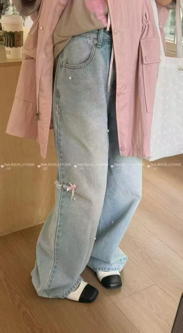 【蕙子严选】MLYJS 25097新款时尚百搭牛仔裤